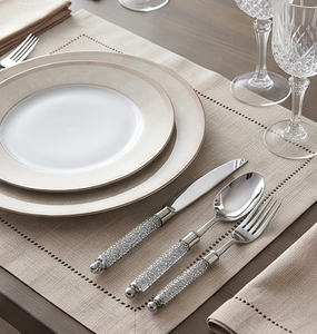 Glam Silver Flatware Set With <b>Crystal</b> Handles Dishwasher Safe Perfect For Wedding Occasions And Home Use - Product Image 2