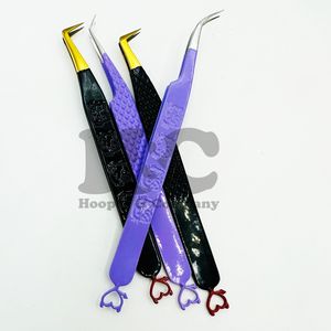 Pince à cils Hooper Company en acier inoxydable, durable, à pointe fine, coudée à 90 degrés, pour extensions de cils - Product Image 4