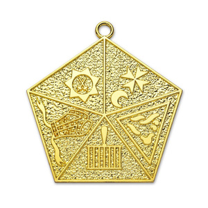 Insignia de Collar Masónica Chapada en Oro para Grados Masónicos, Joya Premium para Oficiales, Venta al por Mayor - Product Image 1