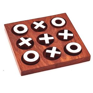 Juego de Tic Tac Toe de Madera Hecho a Mano con Piezas Plateadas de X y O, Juego de Mesa Clásico de Estrategia para Niños, Familia, Viajes, Regalo, Hogar - Product Image 4