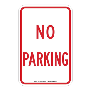 Panneau de signalisation interdiction de stationnement Brady - Rouge et blanc, pour intérieur/extérieur, avec texte d'avertissement de stop - Product Image 3