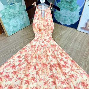 Vestido Maxi de Seda para Mujer, Sexy, Estilo Princesa, Manga Corta, Lavable, Simple, Natural, Casual/Formal, Elegante y Cómodo para Diversas Ocasiones - Product Image 5