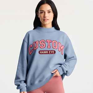 Custom Mockneck Cotton HeavyWeight <b>Jumper</b> Embroidered Soft Fleece Turtlenecks Crewneck Oversize Mock Neck Sweatshirt - Product Image 1