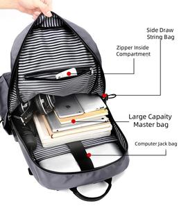 Nylon Backpack Large Capacity Multifunctional Unisex Softback <b>Water</b> Resistant Zipper Closure Minimalist Style Personalised LOGO - Product Image 6
