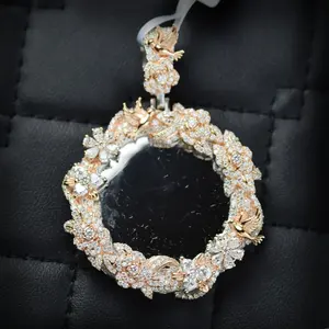 Pendentif personnalisé en argent sterling 925 avec photo, moissanite, médaillon souvenir glacé, bijoux hip-hop, cadeau photo personnalisé, bling-bling - Product Image 1