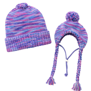 Human Pom Pom <b>Hat</b> Pastel Icing Soft Knit Winter Beanie with Pom Pom Cozy Stretch Fit Stylish Cold Weather Headwear - Product Image 3