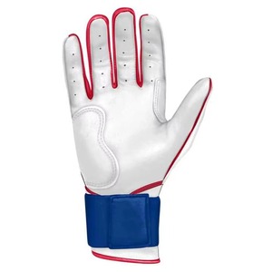 Split Finger Baseball Gloves White Red <b>Blue</b> Synthetic Hook And Loop Closure Adult Right Handed All Seasons - Product Image 2