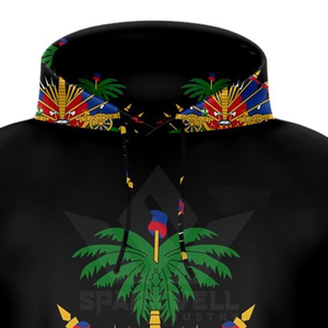 Sudadera con Capucha Negra para Hombre, Diseño con Escudo Nacional, Estampado por Sublimación, Estilo Casual, Corte Regular, Tejido de Punto, 100% Algodón, Otoño - Product Image 2