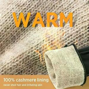 Gants d'hiver en cuir chaud de haute qualité, gants thermiques isolés pour le travail en extérieur, la conduite et la protection contre le froid - Product Image 3