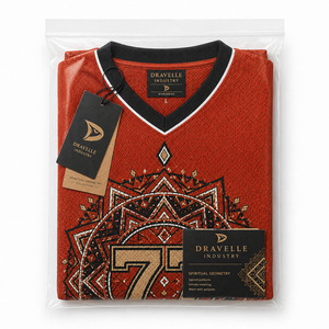 เสื้อกีฬาผู้ชายผ้าตาข่ายระบายอากาศได้ดี สไตล์ Y2K ย้อนยุค สตรีทแวร์ สีส้มสนิม ลายกราฟิกมันดาลา ทรงโอเวอร์ไซส์ - Product Image 5