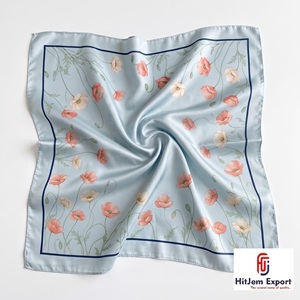 High Quality Custom Printed Square <b>Scarf</b> Soft Lightweight Silk Feel Fabric Fashion Accessories Bulk OEM ODM Manufacturer - Product Image 3