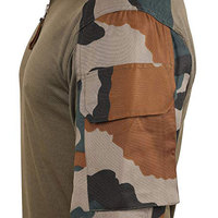 Chemise tactique multifonctionnelle en coton mélangé Rip-Stop pour l'entraînement, vêtements de randonnée longue distance avec imprimé camouflage, OEM disponible
