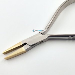 Pince à bec plat en laiton pour piercing – Outil de perçage à mâchoires lisses et non-abrasives pour bijoux de piercing corporel, pince à bec plat sans dents - Product Image 4
