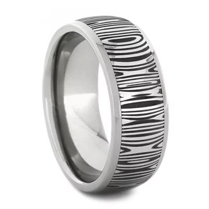 Anillo de Acero de Damasco con Acabado Mate para Hombre, Anillo de Boda, Ajuste Cómodo, Hecho a Mano, Patrón Único, Joyería de Moda para Novio - Product Image 3
