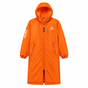 Professional Swim <b>Parka</b> <b>Waterproof</b> Fleece Lined Changing Robe Hooded <b>Jacket</b> for Competitive Swimmers Beach Pool Training - Product Image 2