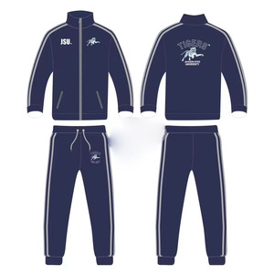 Ensemble de survêtement unisexe pour adulte de l'Université d'État de Jackson, veste zippée et pantalon, polyester/coton, design sportif respirant et uni - Product Image 1