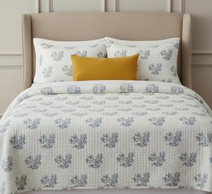 Edredón Kantha Reversible de Algodón con Estampado Indio, Venta al por Mayor de Ropa de Cama - Product Image 1