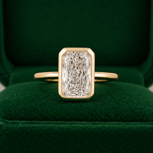 Luxury 925 Sterling <b>Silver</b> <b>Emerald</b> Cut Moissanite Bezel Set Engagement <b>Ring</b> for Women Fine Wedding Jewelry - Product Image 1