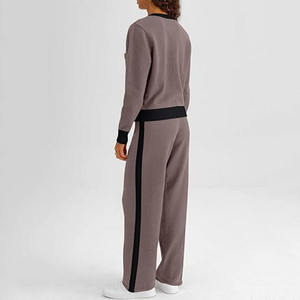 Conjunto Deportivo Informal de 2 Piezas para Mujer, en Algodón Sólido, con Sudadera y Pantalones Deportivos, Corte Holgado, Ecológico - Product Image 4