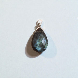 Natural Purple <b>Labradorite</b> Teardrop <b>Pendant</b> Handcrafted Gold Wire Wrapped Faceted Gemstone Necklace for Women Fashion Jewelry - Product Image 1