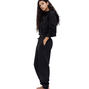 Sudadera Corta de Invierno para Mujer de Alta Calidad, Personalizada, con Capucha, de Manga Larga, de Mezclilla, para Entrenamiento, Casual, al por Mayor - Product Image 3