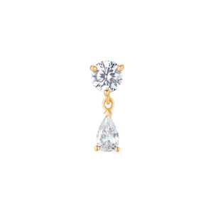 Boucles d'oreilles pendantes en forme de goutte de poire avec diamants, en or 14K 18K, argent 925, diamants de laboratoire, plaqué or, pour mariage, vente en gros - Product Image 1