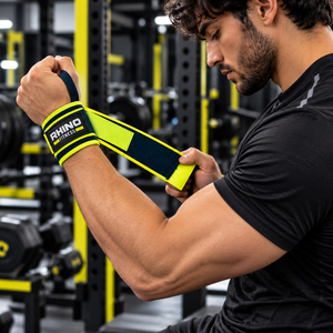 สายรัดข้อมือยกน้ำหนัก Rhino Fitness แบบตีนตุ๊กแก  วัสดุโพลีเอสเตอร์และไนลอน ใช้ได้กับทุกคน สำหรับออกกำลังกาย - Product Image 3