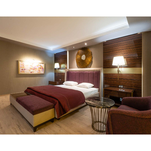 Ensemble de meubles d'hôtel modernes et écologiques en panneaux de bois durables avec lampe murale et table console pour espaces hôteliers - Product Image 2