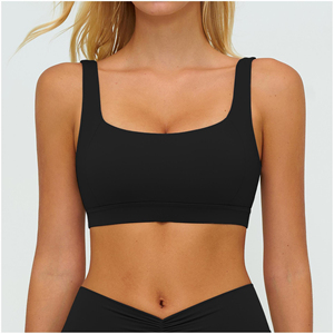 SPORTLICH WEAR สปอร์ตบราไร้โครงสำหรับผู้หญิง รองรับแรงกระแทกสูง แผ่นรองหน้าอกถอดได้ ผลิตจากวัสดุสแปนเด็กซ์/ไนลอน ระบายอากาศได้ดี แห้งเร็ว - Product Image 5