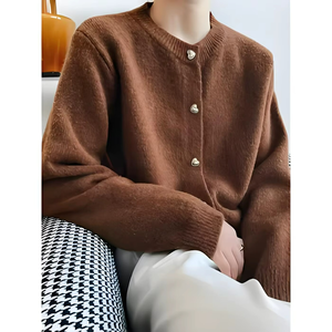 Suéter de Punto Elegante para Mujer, Estilo Preppy, con Rayas, Manga Larga, Lana/Cachemira, para Primavera/Verano - Product Image 5