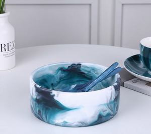 ชามสลัดทำมือจากโพลีเรซิ่นสีเขียวมิ้นท์ทันสมัยเป็นมิตรกับสิ่งแวดล้อมสำหรับใช้ในครัว โรงแรม และบ้าน ทนทาน - Product Image 1