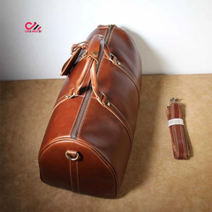 Factory New Design Unisex Vintage Design Leather Duffle Bags ot Sale Customized Genuine Leather Travel Duffel Bag - Product Image 4