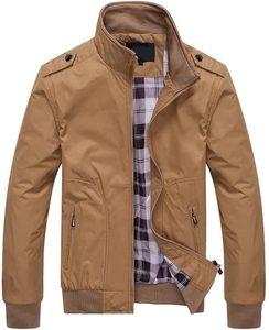 Vestes pour hommes à col mandarin personnalisables, boutonnées, effet vieilli, de haute qualité, respirantes, vêtements d'hiver décontractés pour hommes - Product Image 2