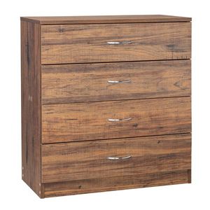 Cómoda Contemporánea de MDF con 4 Cajones y Acabado en Color Vintage, Extensible, para Dormitorio, Sótano, Casa de Campo o Apartamento - Product Image 2