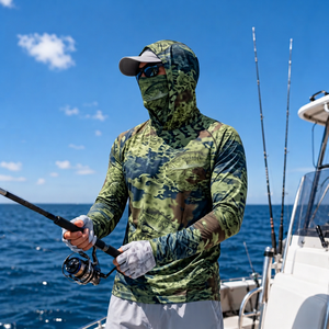 Wholesale UPF hooded fishing <b>shirt</b> performance fishing mask hoodie angler <b>face</b> cover <b>shirt</b> for outdoor brands - Product Image 2