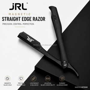 JRL - Maquinilla de Afeitar Profesional de Acero Inoxidable de Alta Calidad, de Una Sola Hoja, con Borde Recto, Magnética, Dorada, con Logotipo Personalizado - Product Image 1