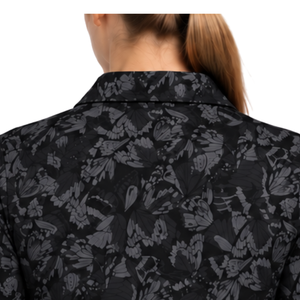 <b>Black</b> <b>Women</b> Short Sleeve Printed Golf <b>Polo</b> <b>Shirt</b> Floral Pattern Performance Sports Top Custom Wholesale Breathable Golf Apparel - Product Image 6
