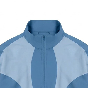 Nuevas tendencias, conjunto de pantalones cortavientos de nailon para hombre con logo personalizado en negro con paneles grises, para verano, estilo vintage, chaqueta de streetwear. - Product Image 6