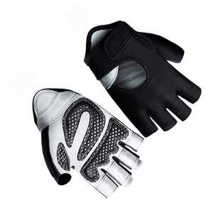 Gants de musculation unisexes en cuir à demi-doigts avec paume rembourrée, support de poignet, séchage rapide, légers et confortables - Product Image 3