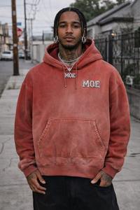 ผู้ผลิตเสื้อฮู้ดดี้ผู้ชายคุณภาพสูงแบบสั่งทำสีรุ้งสุดเทรนดี้ สไตล์สตรีท ทรงโอเวอร์ไซส์ ผ้าฝ้าย 100% แบบครอป ซันเฟด - Product Image 6