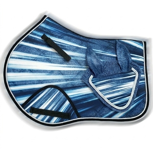 ชุดแผ่นรองอานม้าและผ้าคลุมศีรษะม้าแบบขายส่ง ทำจากผ้าฝ้าย ลายเพชร ป้องกันการลื่น นุ่มสบายสำหรับการขี่ - Product Image 6