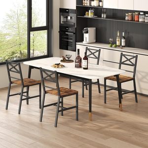 <b>Dining</b> <b>Chair</b> Set of 2, <b>Rustic</b> Wooden Kitchen <b>Chairs</b> with Backrest, Farmhouse <b>Dining</b> <b>Chairs</b> for Kitchen, Industrial Style <b>Chair</b> - Product Image 3