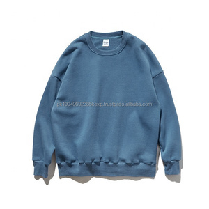 Sudadera de cuello redondo de gran tamaño liso de lana para hombre de talla grande de alta calidad con patrón sólido para sudaderas con capucha de inviernoEnvío DDP - Product Image 6