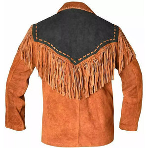 2025 OEM moda hombres flecos chaquetas nuevo diseño elegante chaquetas 100% alta calidad precio al por mayor cuero invierno flecos chaquetas - Product Image 2
