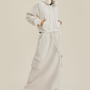 Sudadera con Capucha Corta de Manga Raglán para Mujer, Mezcla de Algodón Premium, Sudadera de Felpa, Logotipo Personalizado, Ropa Urbana, Ropa Deportiva, Proveedor de Fábrica - Product Image 3