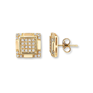 Boucles d'oreilles clous en diamants véritables 0,40 TCW |   Boucles d'oreilles en or 10 carats avec diamants ronds |   Clous solitaires à enfoncer |   Bijoux fins classiques - Product Image 2