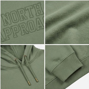 Sweat à capuche gaufré North Approach pour homme, vert, en coton French Terry, décontracté, avec poche avant, coupe classique, automne - Product Image 4