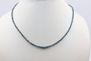 Diamant bleu naturel brut non coupé collier de perles de pierre de luxe bijoux - Product Image 3