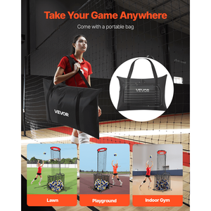 Rete da Allenamento Portatile con Ruote, Angolo e Altezza Regolabili, Attrezzatura per Allenamento di Pallavolo per Trainer - Product Image 6