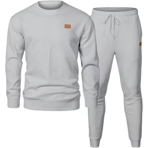 Unisex Custom <b>Colours</b> 100% Cotton Lightweight Tracksuit <b>Set</b> Full Sleeve Solid Color Casual Jogger Suits Personalized Labels - Product Image 3